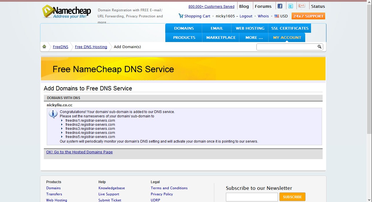 COCC域名注册及使用第三方DNS